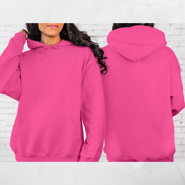 Women Hoodies Front and Back 100% Cotton