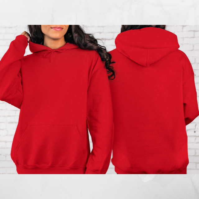 Women Hoodies Front and Back 100% Cotton