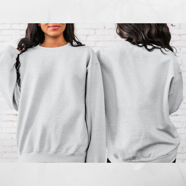 Women Sweatshirt Front and Back Design - 100% Cotton