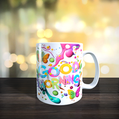 Mugs 11oz & 15oz 3D Inflated Design GOOD MORNING