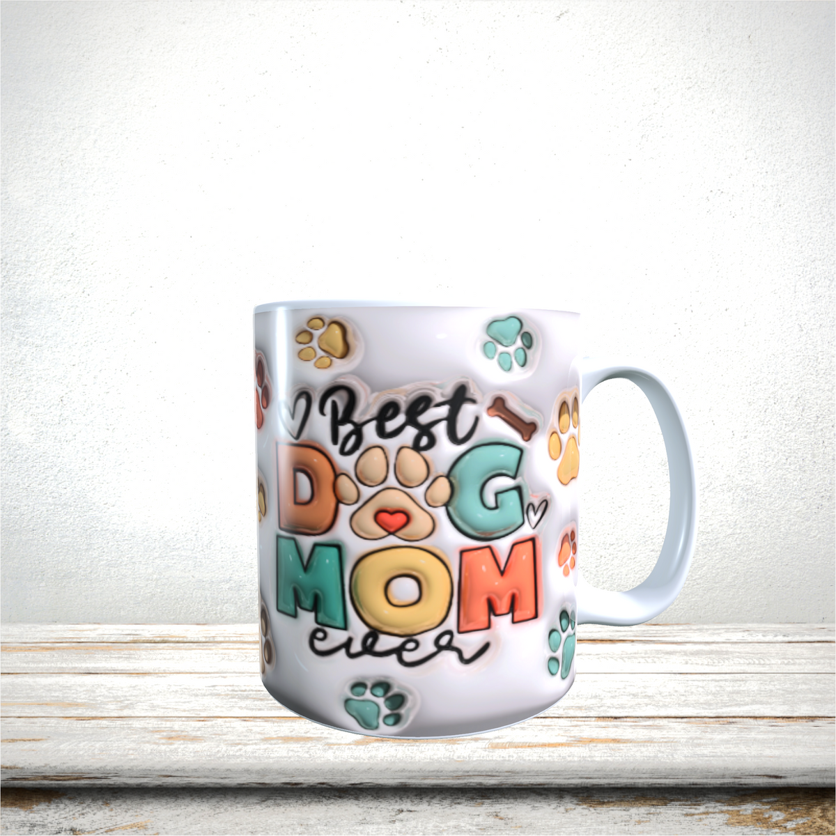 Mugs 11oz & 15oz 3D Inflated Design Dog Mom