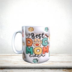 Mugs 11oz & 15oz 3D Inflated Design Dog Mom