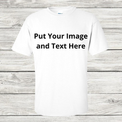 Unisex  White T-shirt Front Design - 100% Polyester DryFit